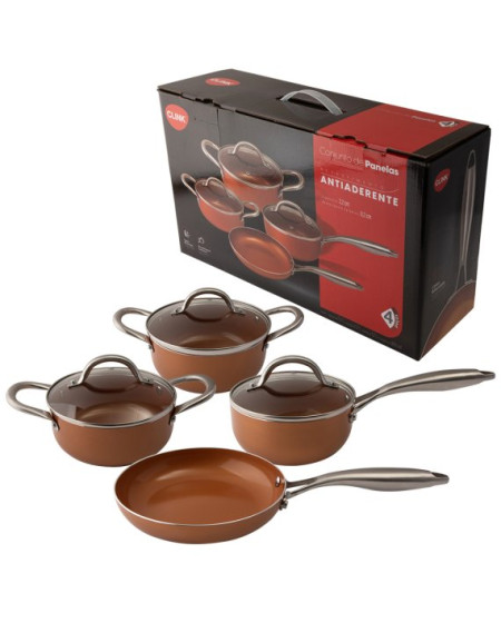 Jogo panela cobre ceramica indução 04 pcs - Loja Apolo