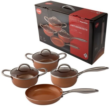 Jogo panela cobre ceramica indução 04 pcs - Loja Apolo
