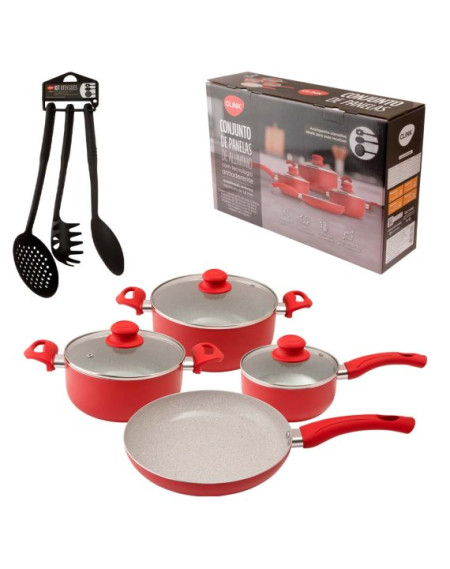 Jogo de panela antiaderente 7 pcs - Loja Apolo