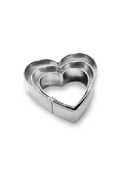 Jogo cortador coração inox 3pcs - Loja Apolo