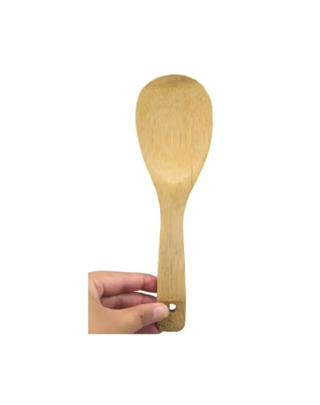 Colher de sopa oval bambu 26X7cm - Loja Apolo