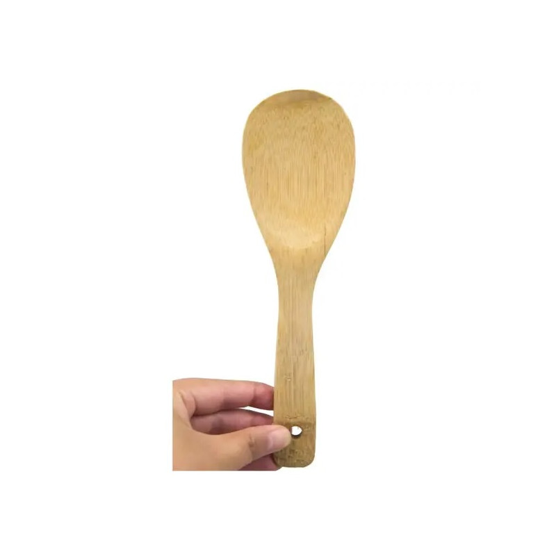 Colher de sopa oval bambu 26X7cm - Loja Apolo