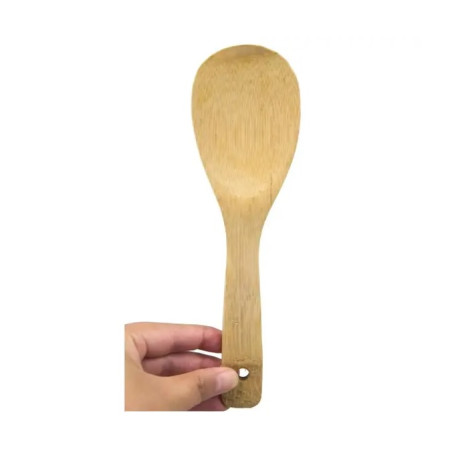 Colher de sopa oval bambu 26X7cm - Loja Apolo