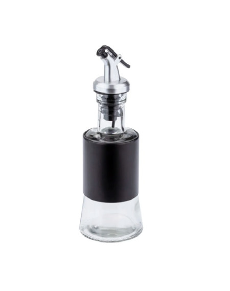 Galheteiro com bico dosador vidro revestimento preto 200 ml - Loja Apolo
