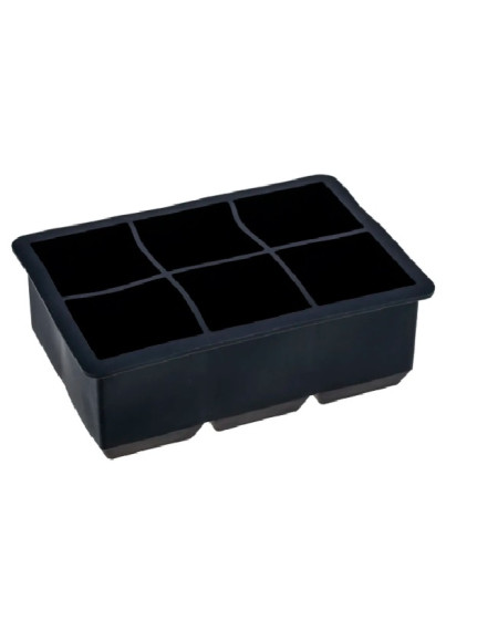 Forma de gelo 6 cubos silicone preto 22X12X5.5 cm - Loja Apolo