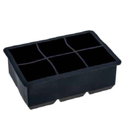 Forma de gelo 6 cubos silicone preto 22X12X5.5 cm - Loja Apolo