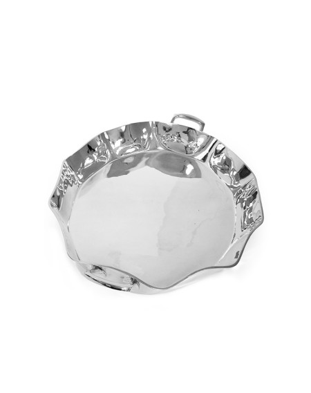 Travessa redonda waves com alças pequena ø33 cm - Loja Apolo