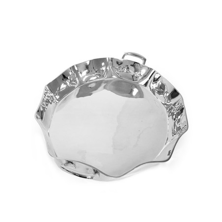 Travessa redonda waves com alças pequena ø33 cm - Loja Apolo