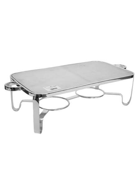 Rechaud chapa retangular grande com 2 queimadores 45X25X12cm - Loja Apolo