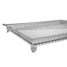 Bandeja retangular com grade - alça  - espelho - 51 x 37 cm é fabricada em Prata Apolo de excelente qualidade. Elegância e Brilh