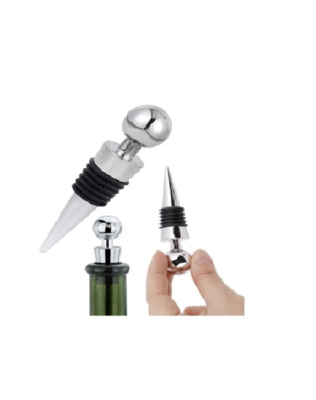Tampa para garrafa de vinho aço inox e silicone - Loja Apolo