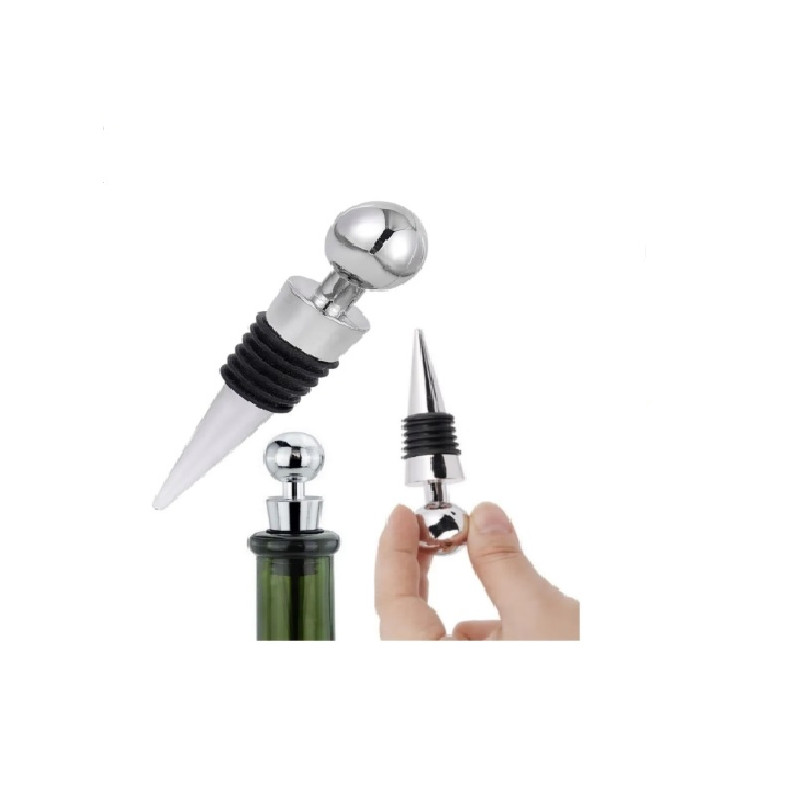 Tampa para garrafa de vinho aço inox e silicone - Loja Apolo