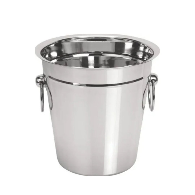 Balde para champanhe aço inox com alças argolas Ø21 cm - Loja Apolo