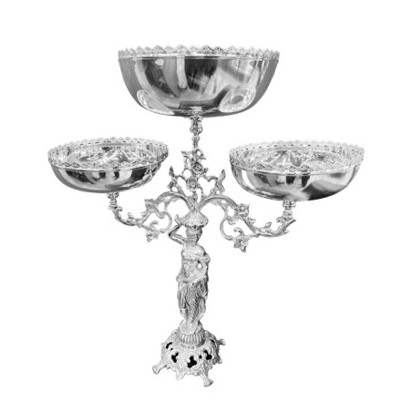 A Fruteira Deusa Afrodite Prata Apolo 56cm é fabricada em Prata Apolo de altíssima qualidade. Alta durabilidade.