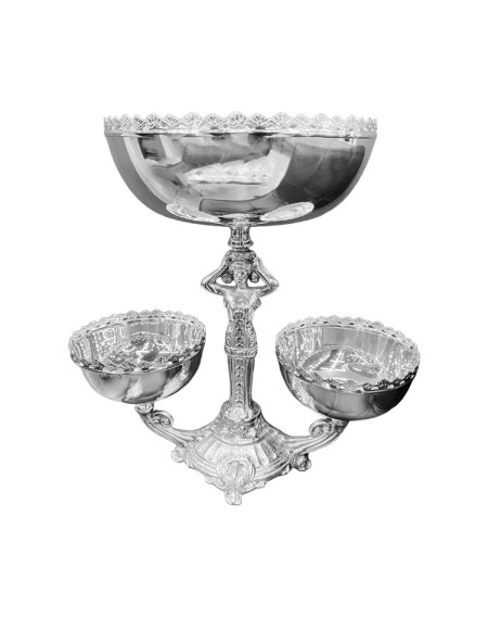 A Fruteira Deusa Mirtes Prata Apolo 34cm é fabricada em Prata Apolo de altíssima qualidade. Alta durabilidade.