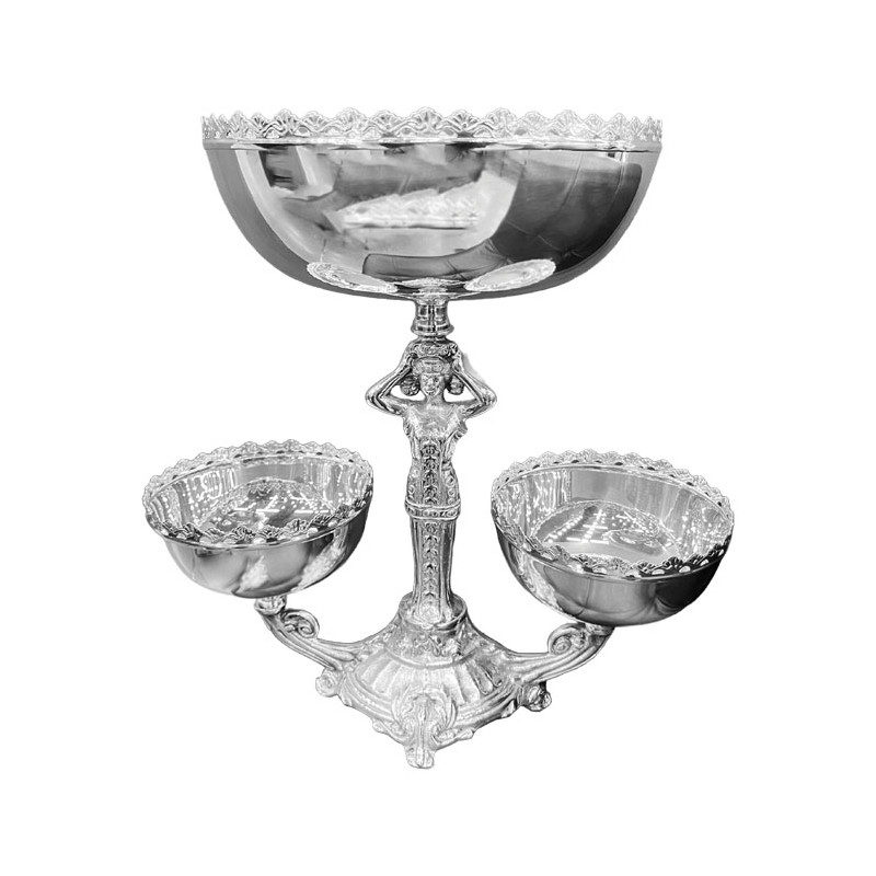 A Fruteira Deusa Mirtes Prata Apolo 34cm é fabricada em Prata Apolo de altíssima qualidade. Alta durabilidade.