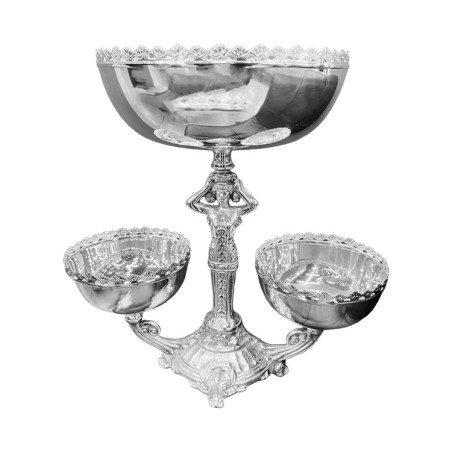 A Fruteira Deusa Mirtes Prata Apolo 34cm é fabricada em Prata Apolo de altíssima qualidade. Alta durabilidade.