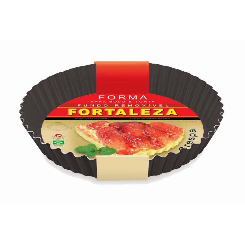 Forma para torta crespa fundo removível black 24 cm - Loja Apolo