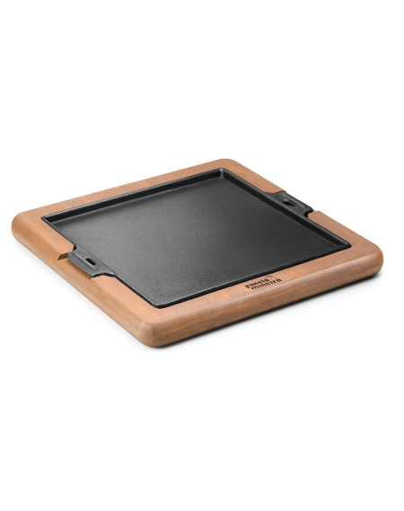 Conjunto chapa de ferro madeira quadrada 24 cm - Loja Apolo