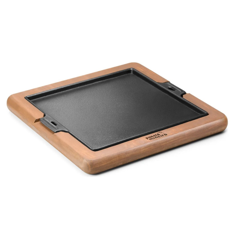 Conjunto chapa de ferro madeira quadrada 24 cm - Loja Apolo