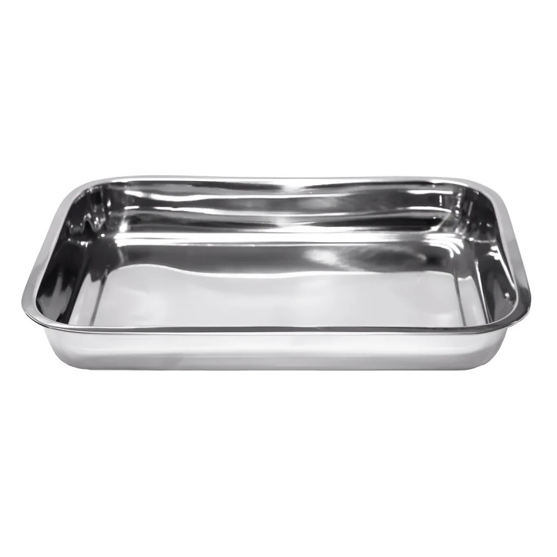 Assadeira retangular aço inox 32 X 27 X 4.3 altura - Loja Apolo
