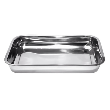 Assadeira retangular aço inox 32 X 27 X 4.3 altura - Loja Apolo