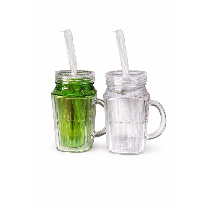 Copo com canudo transparente - Loja Apolo