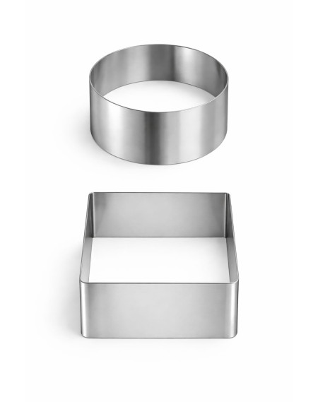 Jogo de aro cortador redondo e quadrado 8 cm - Loja Apolo