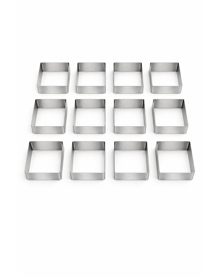 Aro cortador quadrado 12 cavidades 7 cm - Loja Apolo