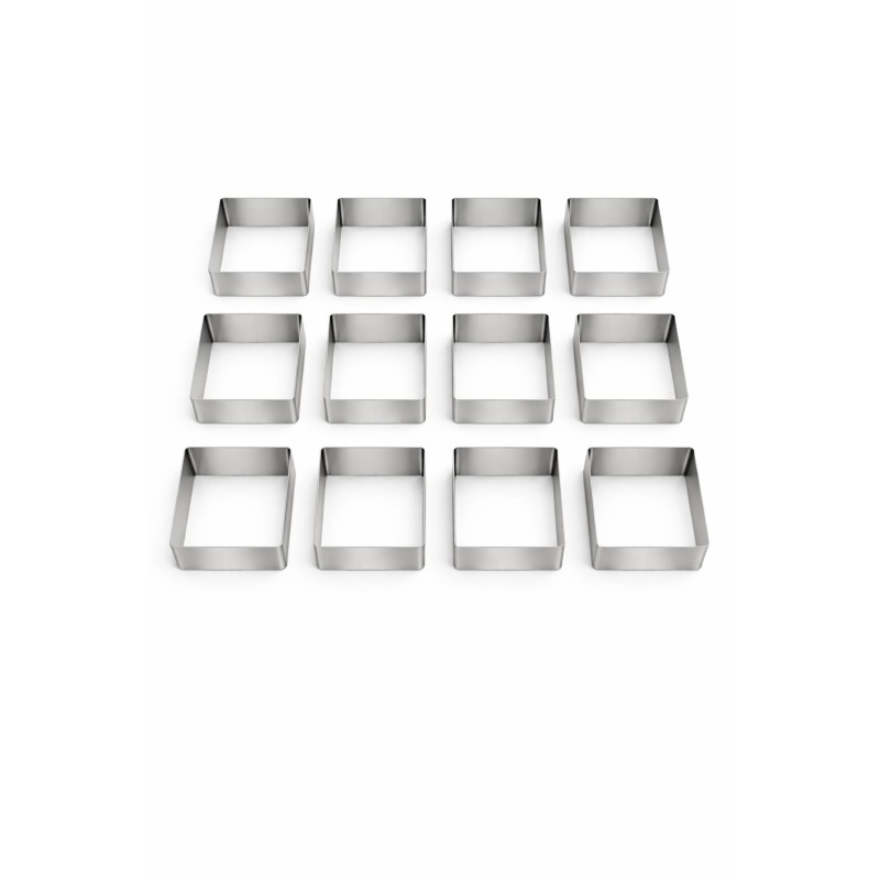 Aro cortador quadrado 12 cavidades 7 cm - Loja Apolo