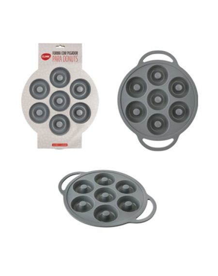 Forma silicone donut redonda com pegador - Loja Apolo