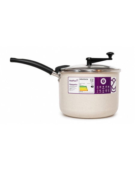 Pipoqueira antiaderente bege tampa de vidro n.22 cap. 4,3 litros - Loja Apolo