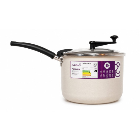 Pipoqueira antiaderente bege tampa de vidro n.22 cap. 4,3 litros - Loja Apolo