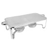 Rechaud chapa retangular grande com 2 queimadores 45X25X12cm - Loja Apolo