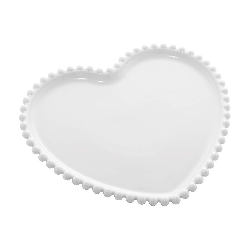 Prato de coração porcelana 23X23cm - Loja Apolo