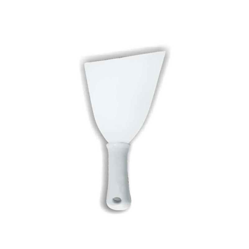 Espátula Reta 100mm Inox Cabo Branco Profissional 25x10cm