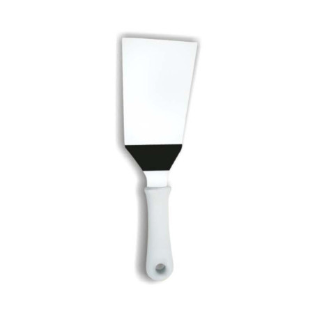 Espátula Curva 90mm Inox Cabo Branco Profissional 25x9cm