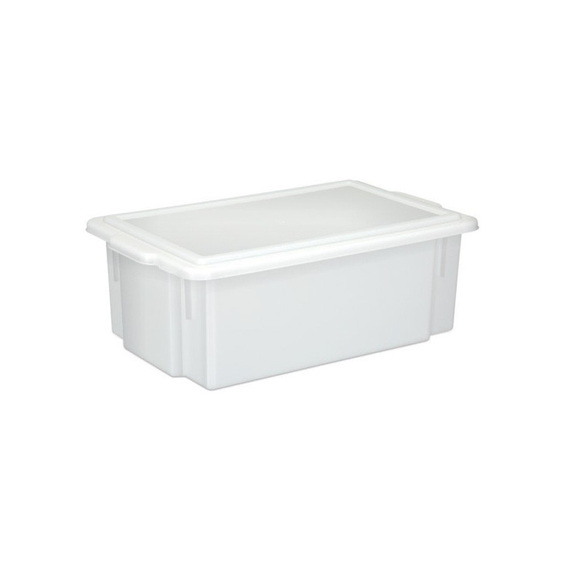 Caixa Branca Opaca Multi-Uso c/ tampa 16,5L