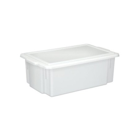 Caixa Branca Opaca Multi-Uso Retangular c/ Tampa 8L