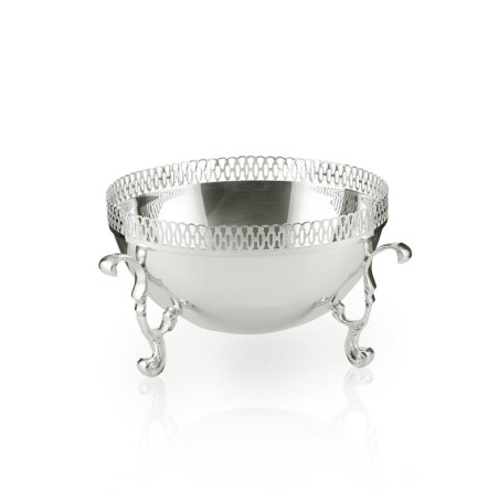 Centro Mesa Red. c/ 3 Pés Prata Apolo 17cm