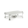 Rechaud Chapa Retangular c/ 1 Aquecedor Prata Apolo 38x25cm