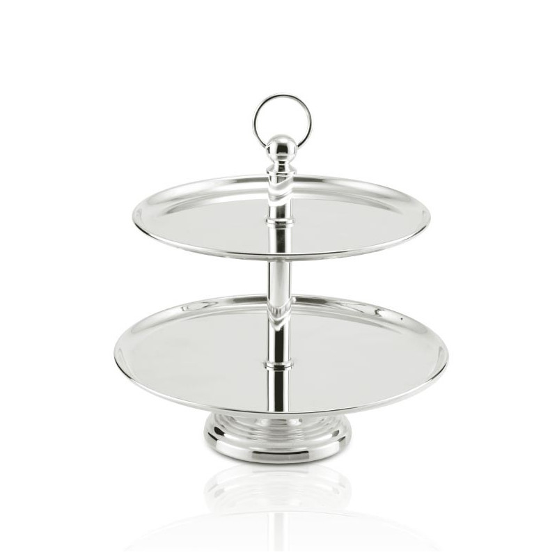 Doceira de Prata Redonda 2 Andares Prata Apolo 40cm