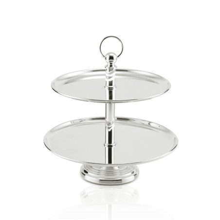 Doceira de Prata Redonda 2 Andares Prata Apolo 40cm