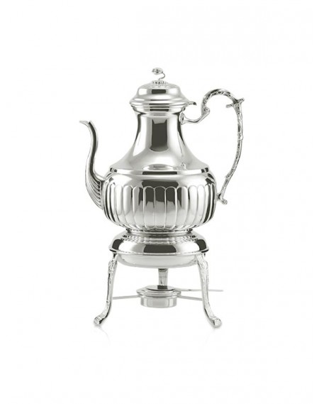 Samovar Galhões Banho Maria grande Prata Apolo 43cm - 3L