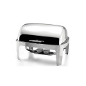 Rechaud chafing dish retangular tampa basculante aço inox 9,0 litros