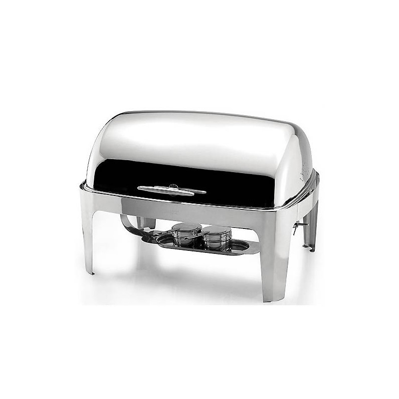 Rechaud Chafing Dish Retangular Tampa Basculante Aço Inox 9L