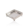 Porta Guardanapo Quadrado Prata Apolo c/ Grade e Pés 18cm