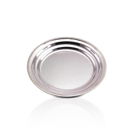 Bandeja Flamingo c/ Cordão Trabalhado Prata Apolo Ø40cm