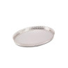 Bandeja Oval Gravada c/ Grade Alta Prata Apolo 60x50cm