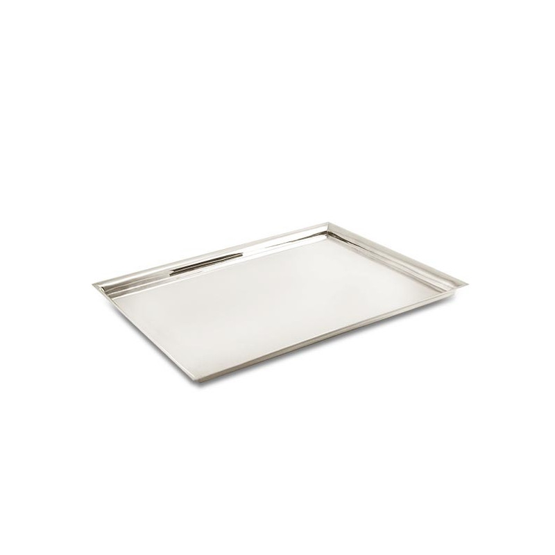 Bandeja Ret. Borda Baixa Prata Apolo 42x32cm